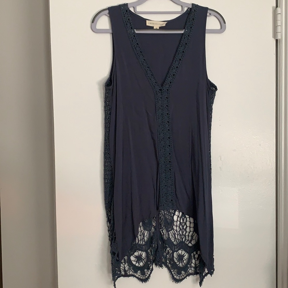 Lovestitch crochet top in dusty blue